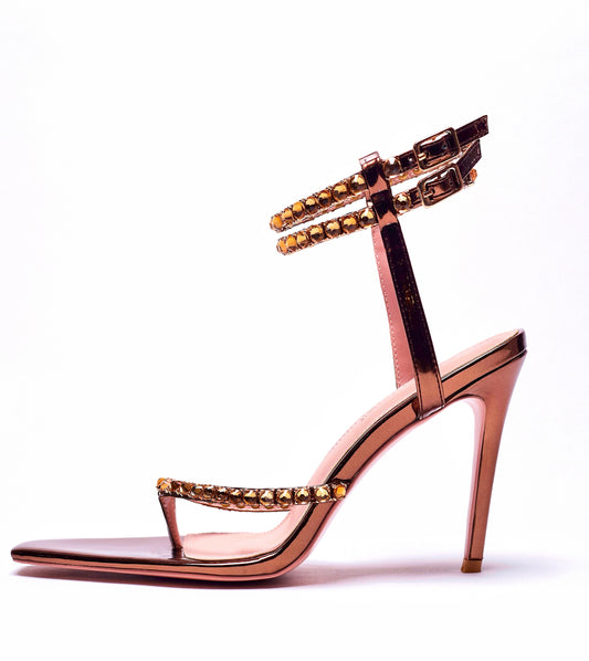 SHEISBUJINE MARIAM  CRYSTAL DOUBLE STRAPPED HEELS. PATENT BROWN, EMBELLISHED, SANDAL HEELS,SHEISBUJINE SHEISBUJINE SHEISBUJINE SHEISBUJINE SHEISBUJINE SHEISBUJINE SHEISBUJINE SHEISBUJINE SHEISBUJINE SHEISBUJINE